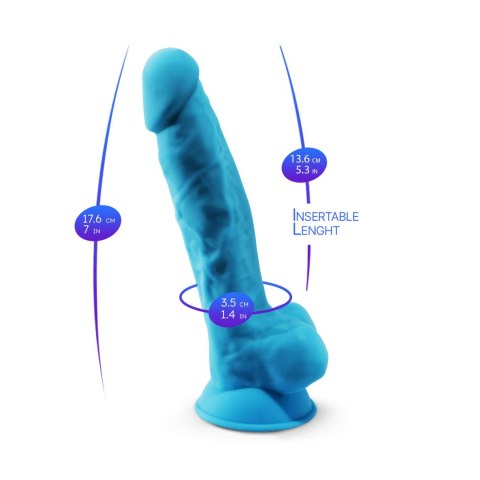Dildo silikonowe z przyssawką niebieski 17.8cm Model 1 Silexd