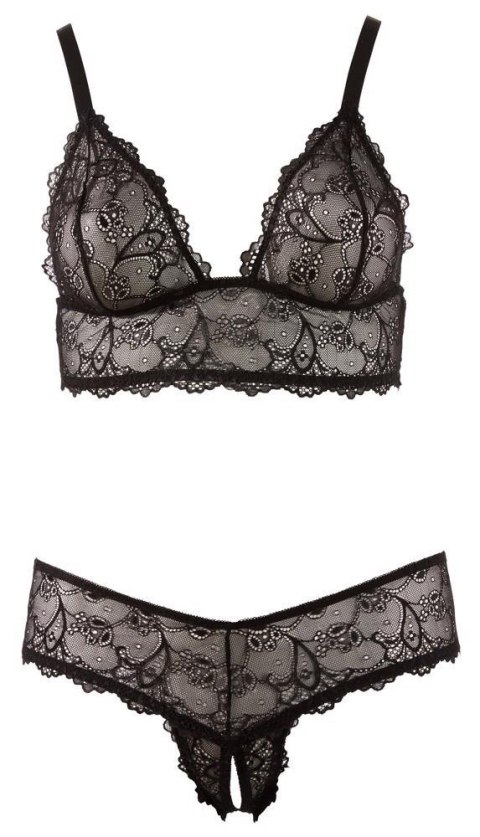 Bra and String black XL