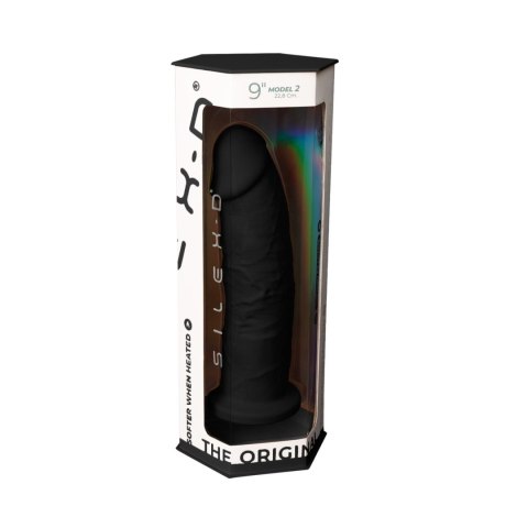Dildo silikonowe z przyssawką czarny 24cm Model 2 Silexd