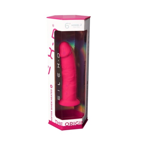 Dildo silikonowe z przyssawką fuksja 19cm Model 2 Silexd
