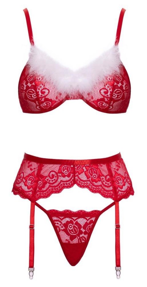 Komplet bielizny 3-częściowy czerwony X-Mas S/M ORION