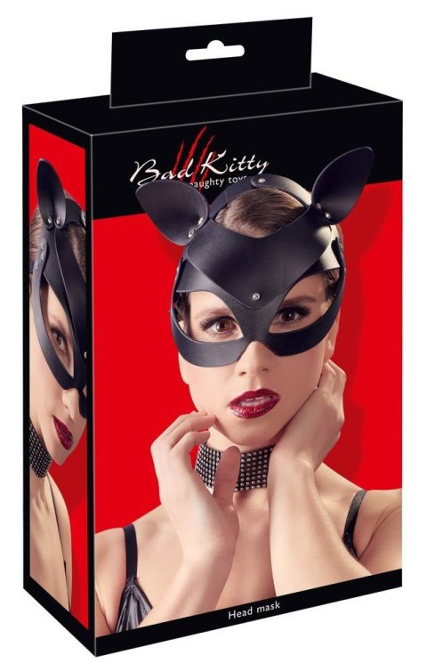 Maska na oczy czarna Bad Kitty Cat Mask Rhinestones