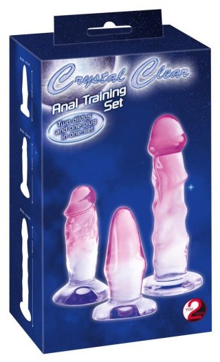 Zestaw dild analnych 3-częściowy S, M, L różowy Crystal Clear ORION