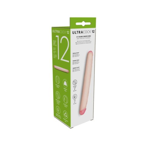 Dildo podwójne cieliste 30.5cm Me You Us Ultra Cock Double Ended ABS