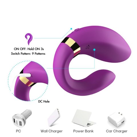 Wibrator dla par fioletowy Couple Vibrator Crescent