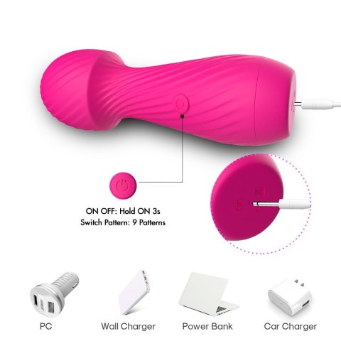 Masażer Dazzle 9 Trybów Wibracji USB Ładowany Różowy