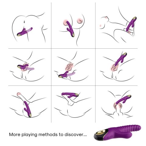 Ultra-Cichy Wibrator Króliczek Dwusilnikowy Silikonowy Wodoodporny Fioletowy - Eternity Purple