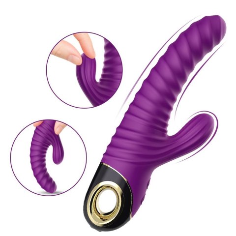 Ultra-Cichy Wibrator Króliczek Dwusilnikowy Silikonowy Wodoodporny Fioletowy - Eternity Purple