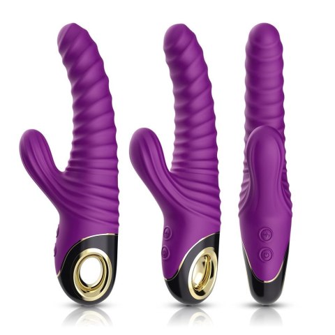 Ultra-Cichy Wibrator Króliczek Dwusilnikowy Silikonowy Wodoodporny Fioletowy - Eternity Purple