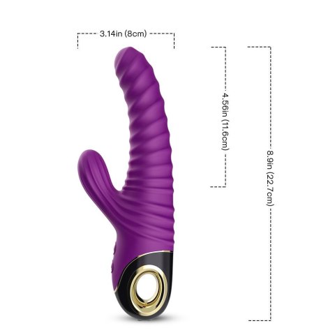 Ultra-Cichy Wibrator Króliczek Dwusilnikowy Silikonowy Wodoodporny Fioletowy - Eternity Purple