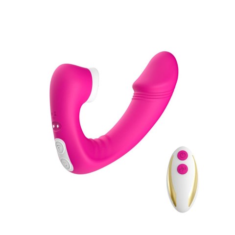 Wibrator i Masażer Łechtaczkowy Dual Motor Z Pilotem Wodoodporny Różowy – Joy Rose Red With Remote