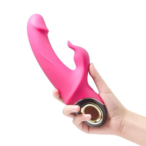 Wibrator Króliczek Z Uchwytem Pierścieniowym I Niezależną Kontrolą Wibracji Różowy - METEROR PINK