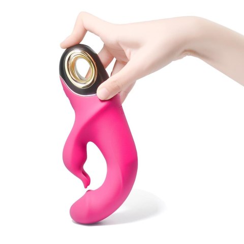 Wibrator Króliczek Z Uchwytem Pierścieniowym I Niezależną Kontrolą Wibracji Różowy - METEROR PINK