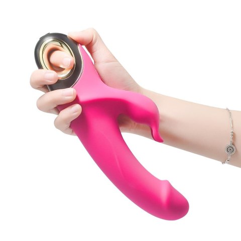Wibrator Króliczek Z Uchwytem Pierścieniowym I Niezależną Kontrolą Wibracji Różowy - METEROR PINK