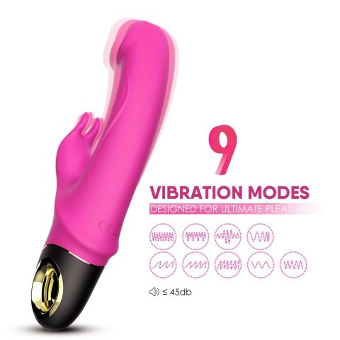 Wibrator Króliczek Z Uchwytem Pierścieniowym I Niezależną Kontrolą Wibracji Różowy - METEROR PINK