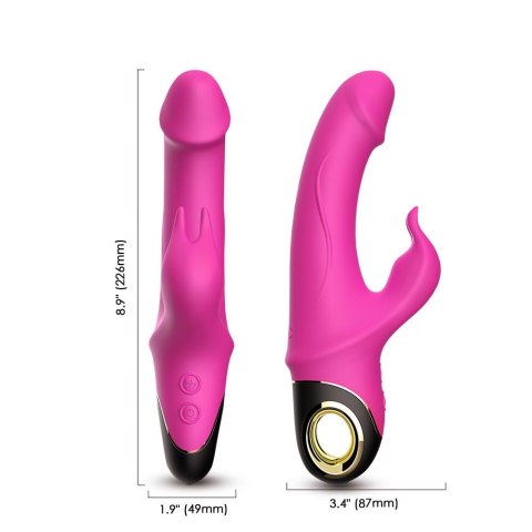 Wibrator Króliczek Z Uchwytem Pierścieniowym I Niezależną Kontrolą Wibracji Różowy - METEROR PINK