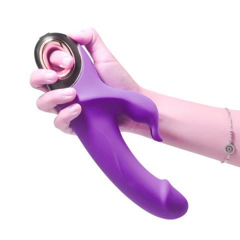 Wibrator Króliczek Z Uchwytem Pierścieniowym I Niezależną Kontrolą Wibracji Fioletowy - METEROR PURPLE