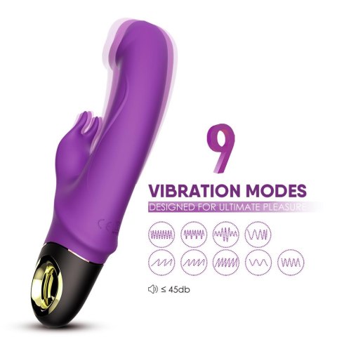 Wibrator Króliczek Z Uchwytem Pierścieniowym I Niezależną Kontrolą Wibracji Fioletowy - METEROR PURPLE