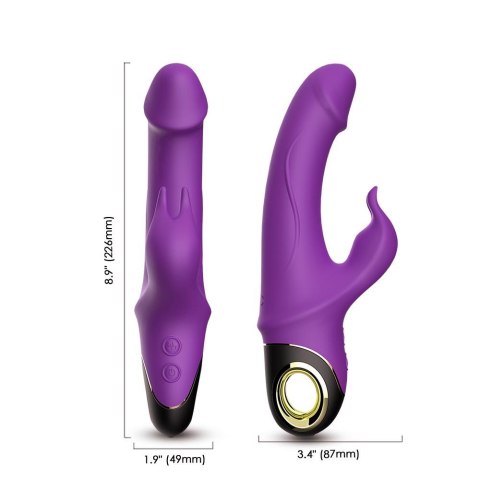Wibrator Króliczek Z Uchwytem Pierścieniowym I Niezależną Kontrolą Wibracji Fioletowy - METEROR PURPLE