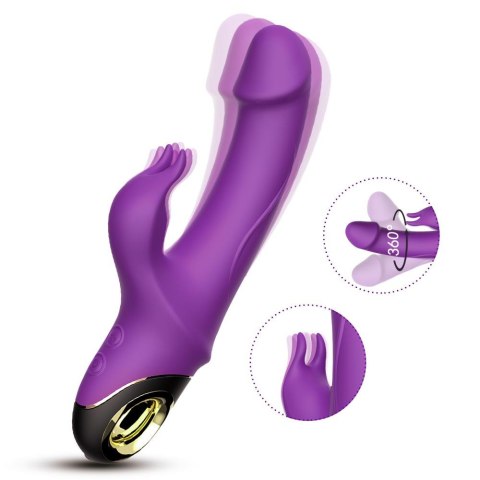 Wibrator Króliczek Z Uchwytem Pierścieniowym I Niezależną Kontrolą Wibracji Fioletowy - METEROR PURPLE