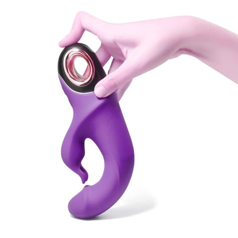 Wibrator Króliczek Z Uchwytem Pierścieniowym I Niezależną Kontrolą Wibracji Fioletowy - METEROR PURPLE