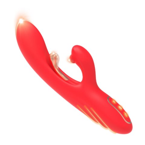 Wibrator Króliczek Z Trójpunktową Stymulacją I Ładowaniem USB-C Czerwony - NIRVANA RED THREE-POINT VIBRATION