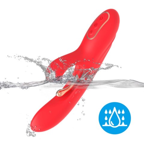 Wibrator Króliczek Z Trójpunktową Stymulacją I Ładowaniem USB-C Czerwony - NIRVANA RED THREE-POINT VIBRATION