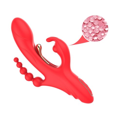 Innowacyjny Wibrator Czteropunktowy Czerwony - TRIDENT RED FOUR-POINT VIBRATION