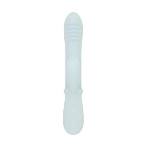 Wibrator Trójfunkcyjny Kołyszący Z Koralikami Analnymi Niebieski Silikonowy IPX7 - GOOD VIBES ONLY SAGE