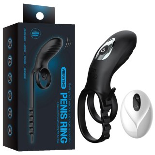 Pierścień erekcyjny podwójny wibrujący-AdjustableDouble cockring with remote