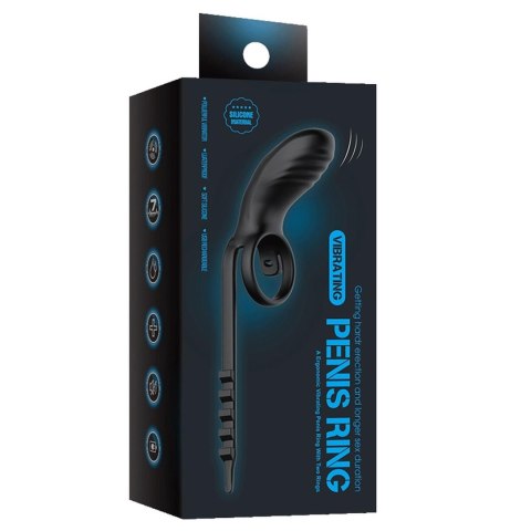 Pierścień erekcyjny podwójny wibrujący-AdjustableDouble cockring with remote