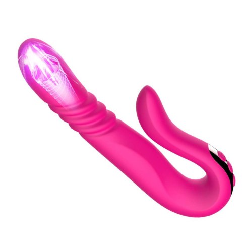 Wibrator Posuwisto-Rotacyjny Z Funkcją Grzania Silikonowy IPX7 Czerwony - Deluxe Twirling Thruster