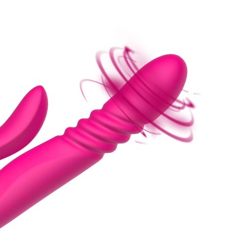 Wibrator Posuwisto-Rotacyjny Z Funkcją Grzania Silikonowy IPX7 Czerwony - Deluxe Twirling Thruster