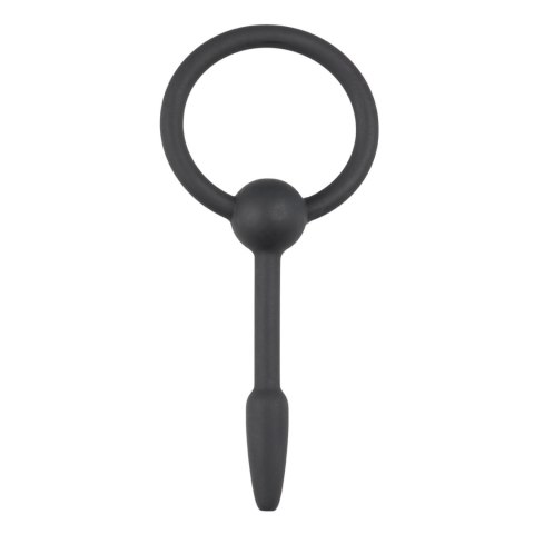 Dilator do cewki moczowej czarny mały Small Silicone Penis Plug With Pull