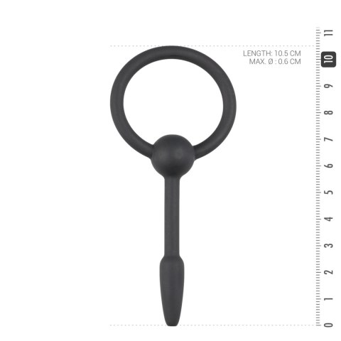Dilator do cewki moczowej czarny mały Small Silicone Penis Plug With Pull