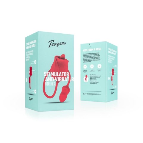 Stymulator Łechtaczki z Podwójną Stymulacją Rose Vibrator and Clitoris Stimulator Różowy - Teazers