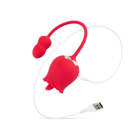 Stymulator Łechtaczki z Podwójną Stymulacją Rose Vibrator and Clitoris Stimulator Różowy - Teazers