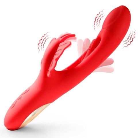 Innowacyjny Wibrator Króliczek Z Ruchomym Języczkiem Silikonowy USB - Butterfly Dual Flicking Vibrator