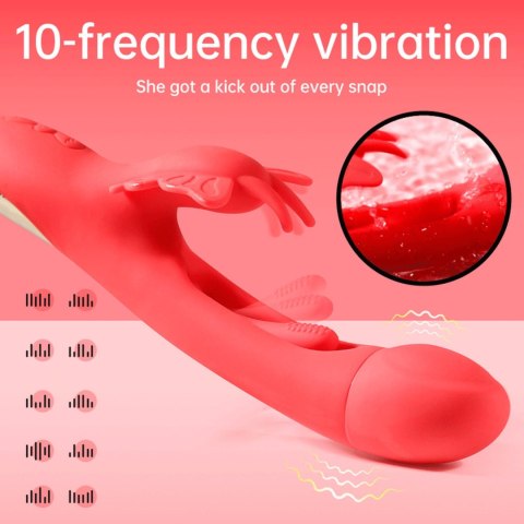 Innowacyjny Wibrator Króliczek Z Ruchomym Języczkiem Silikonowy USB - Butterfly Dual Flicking Vibrator