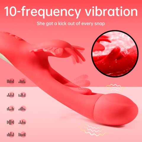 Innowacyjny Wibrator Króliczek Z Ruchomym Języczkiem Silikonowy USB - Butterfly Dual Flicking Vibrator