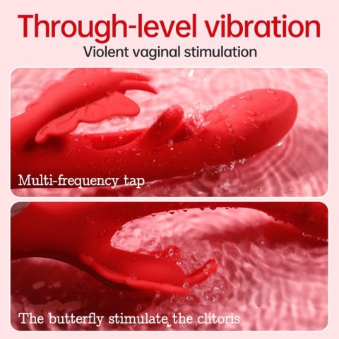 Innowacyjny Wibrator Króliczek Z Ruchomym Języczkiem Silikonowy USB - Butterfly Dual Flicking Vibrator