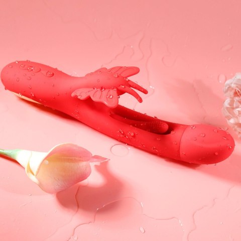 Innowacyjny Wibrator Króliczek Z Ruchomym Języczkiem Silikonowy USB - Butterfly Dual Flicking Vibrator