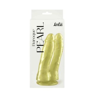 Dildo podwójne z perłowym wykończeniem złote 17.5cm Double pearlescent dildo Baroque Pearl Intimate Distribution