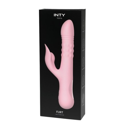 Wielofunkcyjny Masażer 3 w 1 z Funkcją Pęcznienia i Pulsacji Wodoodporny Różowy USB - INTY TOYS FLIRT PINK