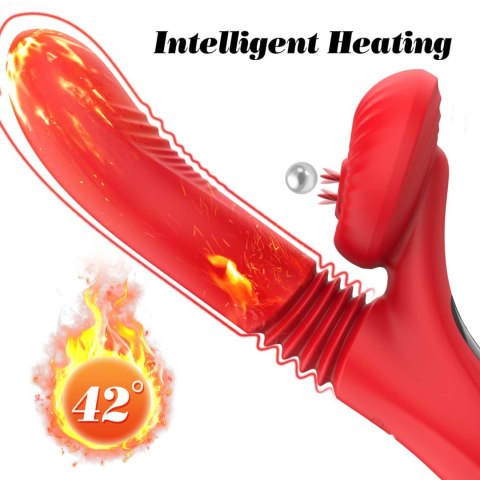 Wibrator Premium: Lizanie, Pchnięcia I Ogrzewanie - 7 POWERFUL MODES