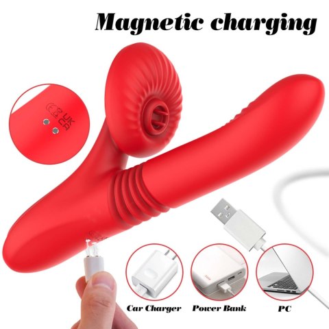 Wibrator Premium: Lizanie, Pchnięcia I Ogrzewanie - 7 POWERFUL MODES