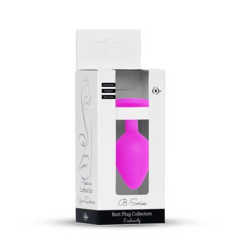 Plug-Jewellery Pink Silicon PLUG Medium- Light Blue Diamond
