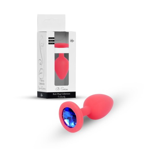 Plug-Jewellery Red Silicon PLUG Medium- Blue Diamond