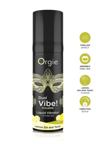 Wibrator w płynie cytryna, gin i tonik Dual Vibe! Kissable Liquid Vibrating Lemon Gin And Tonic ORGIE