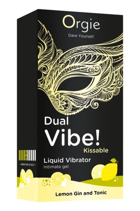 Wibrator w płynie cytryna, gin i tonik Dual Vibe! Kissable Liquid Vibrating Lemon Gin And Tonic ORGIE